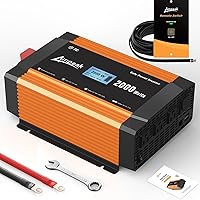 Ampeak 2000W Power Inverter & AC Power Inverter Remote On/Off Switch with 20 Ft,6.2A Dual USB Ports 3AC Outlets Inverter DC 12V to AC 110V Cigarette Lighter Port 17 Protections for Vehicles…