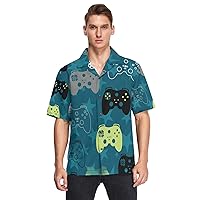 Video Game Stars Mens Hawaiian Shirts Short Sleeve Button Down Vacation Men's Beach Shirts