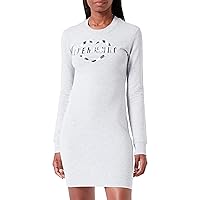 Love Moschino Chic Gray Cotton Blend Dress with Logo Women's Detail