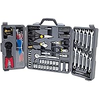 Performance Tool W1519 SAE/Metric Tri-Fold Home & Auto Tool Set for House Repairs and Projects, Gray, 1/4-Inch & 3/8-Inch Drive, 265 Pieces