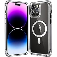 Mkeke Magnetic Designed for iPhone 14 Pro Case Clear with Magsafe [Military Grade Drop Protection] [Not Yellowing] Shockproof Phone Case for Apple iPhone 14 Pro 2022