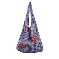 HNOMISE Knit Bag shoulder bag Crochet Mesh Beach Hobo bag for women Aesthetic Y2k