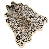 Leopard Print Rug, Cute Faux Cheetah Cowhide Skin Fur Rug Animal Printed Area Rug Carpet for Home Office, Livingroom, Bedroom