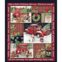 Christmas Fabric Red Truck Collage Panel from Springs Creative 100% Cotton Sold by The Panel Fabric by The Yard