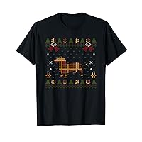 Dachshund Red Plaid Dog Ugly Christmas Sweater Dogs X-Mas T-Shirt