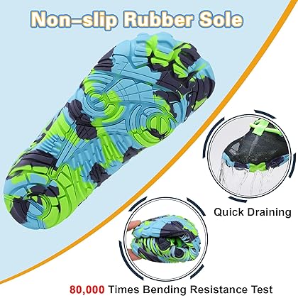 Scurtain Unisex Mens Womens Athletic Hiking Water Shoes Slip-in Barefoot Aqua Shoes for Beach Swimming Hiking Boating Sailing