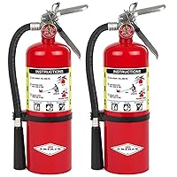 Amerex B500 ABC Dry Chemical Class A, B, and C Fire Extinguisher with 12 to 18 Feet Range and 14 Second Discharge Time (5 Lb, 2-Pack)