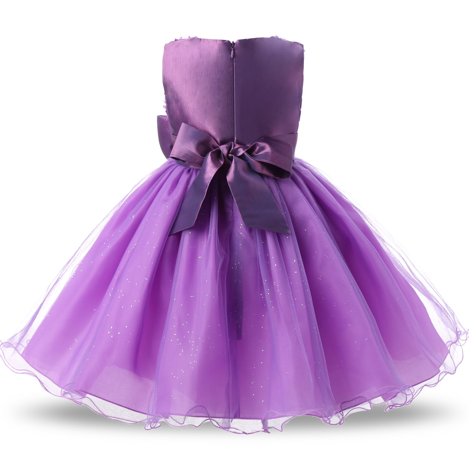 NNJXD Girl Sleeveless Lace 3D Flower Tutu Holiday Princess Dresses