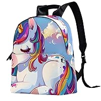 Travel Backpack for Men,Backpack for Women,Cloud Rainbow Unicorn,Backpack