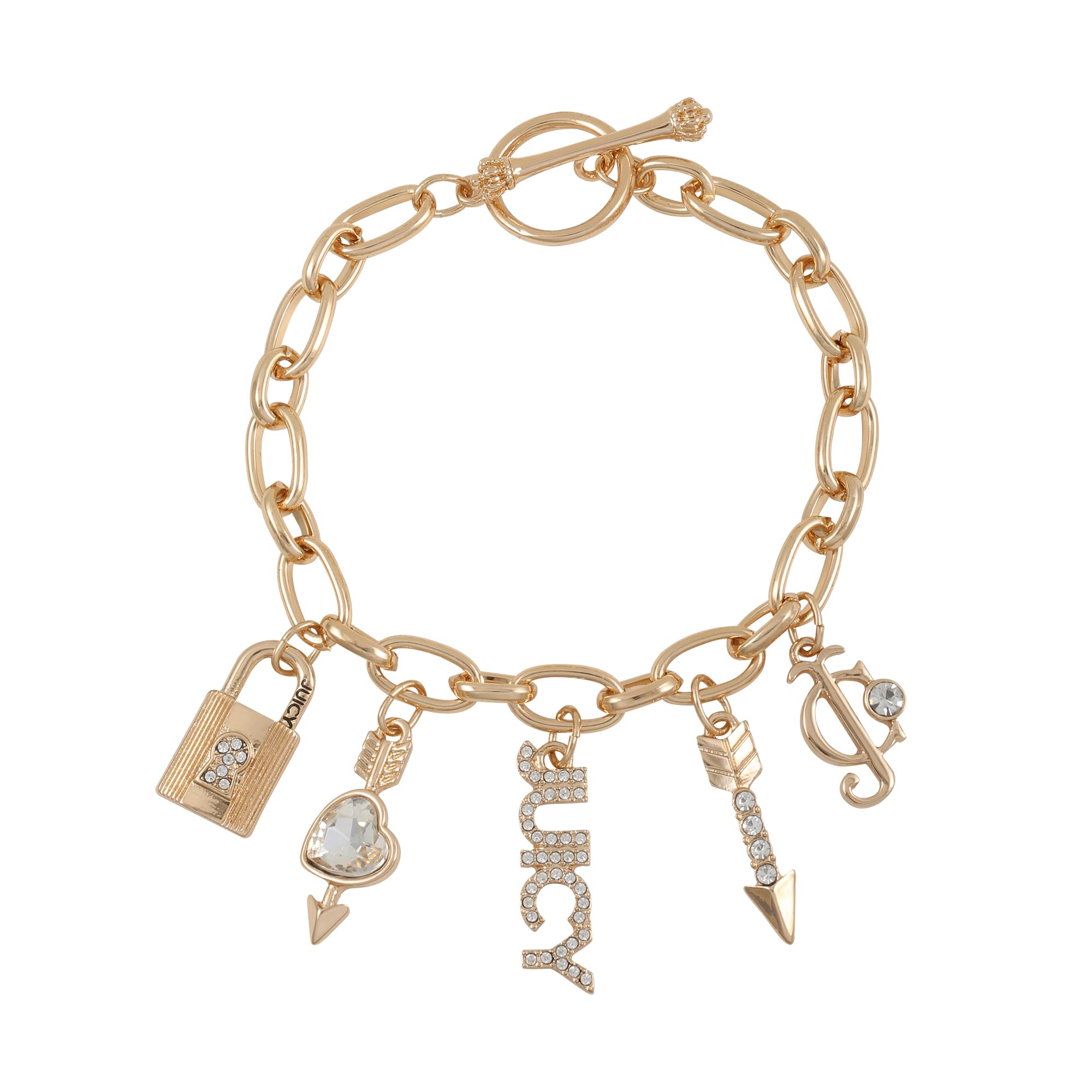 Juicy Couture Goldtone Toggle Charm Bracelet For Women