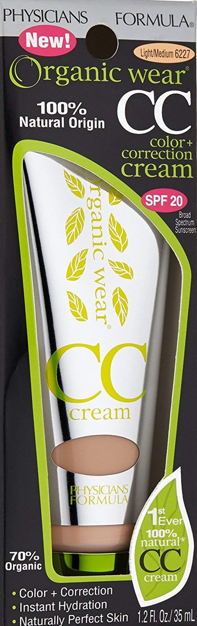 Physicians Formula Organic Wear 100% Natural Origin CC Cream, Light/Medium, 1.2 Ounce