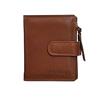 Style n Craft Ladies Small Clutch Wallet, Full-Grain Leather Wallet for Women, Wallet with Multiple Card Holders, Double-Wallet Design, Tan (300952-CG)