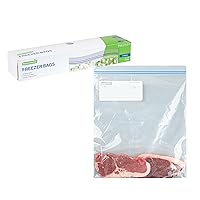 Restaurantware Bag Tek 2 Gallon Freezer Zip Bags 25 Disposable Zipper Pouch Bags - Double Zipper Greaseproof Clear Plastic Freezer Bags With Write-On-Label For Food Organization And Storage