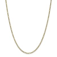 Couture Jewelers- 14k Gold Figaro Chains with Lobster Claw Clasp, Polished Finish, Multiple Lengths and Classic Design Jewelry- Birthday Gift for Men or Women