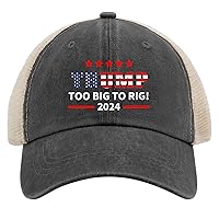 Too Big to Rig Saying Trump 2024 Golf Hat Running Cap AllBlack Gifts for Boyfriends Golf Hat