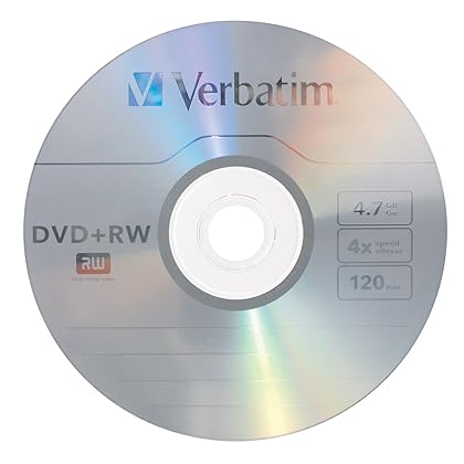 Verbatim DVD+RW 4.7GB 4X with Branded Surface - 10pk Jewel Case - 94839,Silver