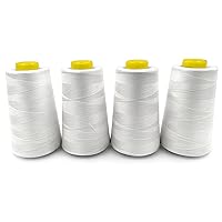 Mandala Crafts All Purpose Sewing Thread Spools - Black White Serger Thread Cones 5 Pack - 40s/2 30000 yds Black White Polyester Thread for Overlock