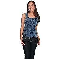 Scully Western Shirt Womens Cantina Tank Top Lace Up F0_PSL-058