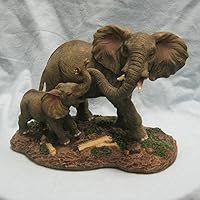 StealStreet SS-G-54137 Gray Elephants Mother & Child Playing with Trunks Figurine, 6.5
