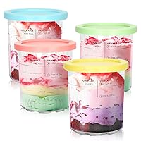 For Ninja Creami Deluxe Pints- 4 Pack, NC500 NC501 Ice Cream Pint fit for Ninja Delux Ice Cream Maker, For Ninja Creami Deluxe Containers Hold 24 Ounces of Food, Dishwasher Safe
