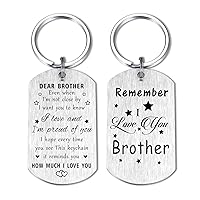 Brother Keychain Gifts - I Love You Brother Birthday Key Chain, Best Graduation Gifts for Our Brother Proud of Brother Teen Boy, Christmas Valentine Present for My Dear Brother