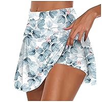Tennis Skorts for Women Trendy Pleated Stretchy Running Shorts for Women Athletic Golf Skirts for Women with Pockets