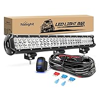 Nilight LED Light Bar 25Inch 162W Spot Flood Combo Off Road 12V 5Pin Rocker Switch Wiring Harness Kit, 2 Years Warranty (ZH081)