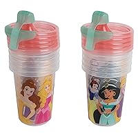 The First Years Take & Toss Disney Princess Sippy Cups - Reusable Toddlers Cups with Lids - Kids Party Pack with 2 Travel Caps - 10 Oz - 10 Count