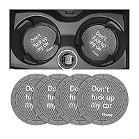 8sanlione Car Cup Coaster, 4Pcs 2.75 Inch Auto Cup Holder Insert Coasters, Non-Slip Waterproof Embedded Drink Mat, Automotive Interior Accessories for Men and Women (D Gray/4PCS)