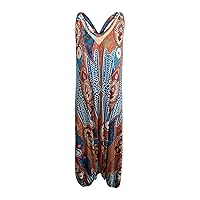Women's Spring Clothes 2024 Spaghetti Straps Vintage Paisley Sleeveless One-Piece Jumpsuits Romper Outfits, S-5XL