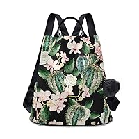 ALAZA Cactus Cacti Rose Orchid Flower Floral Backpack Purse for Women Anti Theft Fashion Back Pack Shoulder Bag