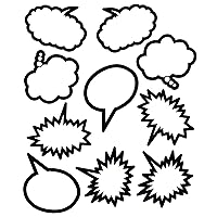 Teacher Created Resources Black and White Speech/Thought Bubbles Accents (5592)