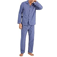 Hanes Men's Long Sleeve Plain Weave Pajama Set