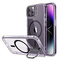 ESR for iPhone 14 Pro Max Case, Compatible with MagSafe, Built-in Camera Ring Stand, Military-Grade Protection, Magnetic Case for iPhone 14 Pro Max, Classic Kickstand Case (HaloLock), Clear Purple