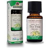Nature’s Answer USDA Organic Tea Tree Essential Oil, 100% Pure | Natural Aromatherapy Oil for Diffuser/Humidifier, Steam Distilled 0.5 fl oz. (15ml) | Made in USA