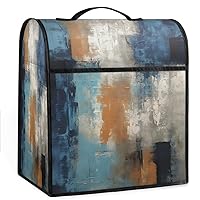 Brown and Beige Abstract Oil Painting（06） Coffee Maker Dust Cover Mixer Cover with Pockets and Top Handle Toaster Covers Bread Machine Covers for Kitchen Cafe Bar Home Decor