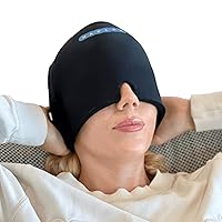 Migraine Headache Relief Cap, Long-Lasting Cold & Hot Relief (Black)