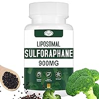 900MG Liposomal Sulforaphane Supplement Organic Broccoli Extract, Liver Supplement for Antioxidant, Digestion, Cellular Health 60 Capsules