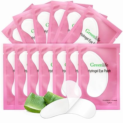 50 Pairs GreenLife 100% Naturel Eyelash Extension Under Eye Gel Pads patches kit Collagen (50 150 300 Pairs) with Aloe Vera Hydrogel Eye Patches set for Eyelash Extension Supplies Tools