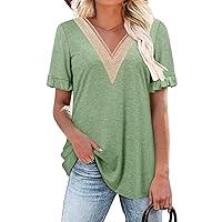 BETTE BOUTIK spring fashion for women 2024 v neck tops for women green shirt women green shirts for women Pea Green Large
