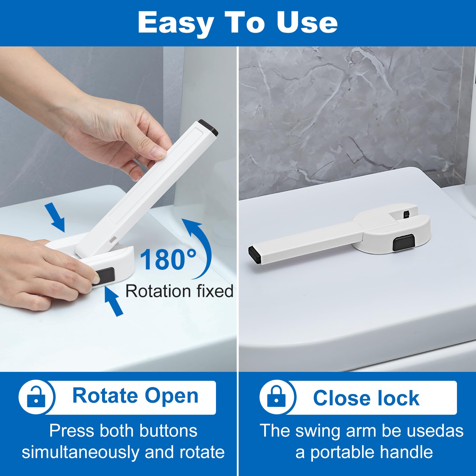 Toilet Locks Baby Proof,Ideal Child Proof Toilet Seat Lock with Arm -  Toilet Seat Lock Child Safety - No Tools,No Drill Needed Easy Installation  with