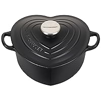 Signature Enameled Cast Iron Figural Heart Cocotte, 2 Quart, Licorice with Stainless Steel Knob Le Creuset Signature Enameled Cast Iron Figural Heart Cocotte, 2 Quart, Licorice with Stainless Steel Knob