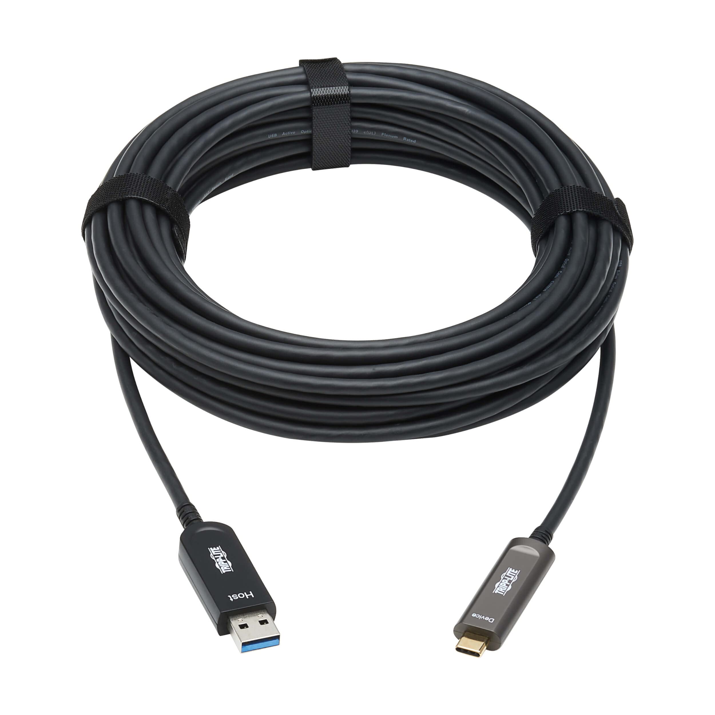 Tripp Lite Long Distance USB-A to USB-C Cable, 33 Feet / 10 Meters, 10 Gbps Data, Does Not Charge, Fiber Active Cable, Backward Compatible USB 3.2 Gen 2, Male-to-Male, 3-Year Warranty (U428F-10M-D321)