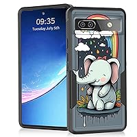 for Pixel 7 Pro Case,Heavy Duty Dual Layer Hybrid Hard PC Soft Rubber Shockproof Protective Rugged Bumper Case for Google Pixel 7 Pro 6.7 Inch,Cute Baby Elephant
