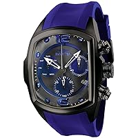 Invicta Men's 6729 Lupah Collection Chronograph Black Ion-Plated Royal Blue Rubber Watch