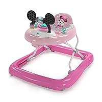 Bright Starts Disney Baby Minnie Mouse Forever Besties 2-in-1 Baby Activity Walker - Easy Fold Frame and Removable -Toy Station, 6 Months and up