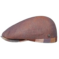 Lierys Checked Edge Men's Flat Cap - Made in Italy - Handmade - Lightweight Peaked Cap with Cotton Lining - Men's Hat with Modern Pattern - Flat Cap Spring/Summer