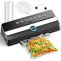 GERYON Vacuum Sealer, Automatic Food Sealer Machine for Food Vacuum Packaging w/Built-in Cutter|Starter Kit|Led Indicator Lights|Easy to Clean|Dry & Moist Food Modes| Compact Design