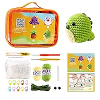 Crochet Kits for Beginners Adults Cute Dinosaur Crochet Starter Kit with Instructions and Video Tutorials Complete Knitting Kit for Gifts Crochet Kits