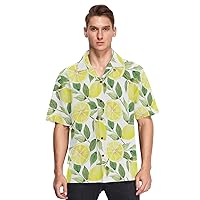 ALAZA Mens Lemon Watercolor Quick Dry Hawaiian Shirt